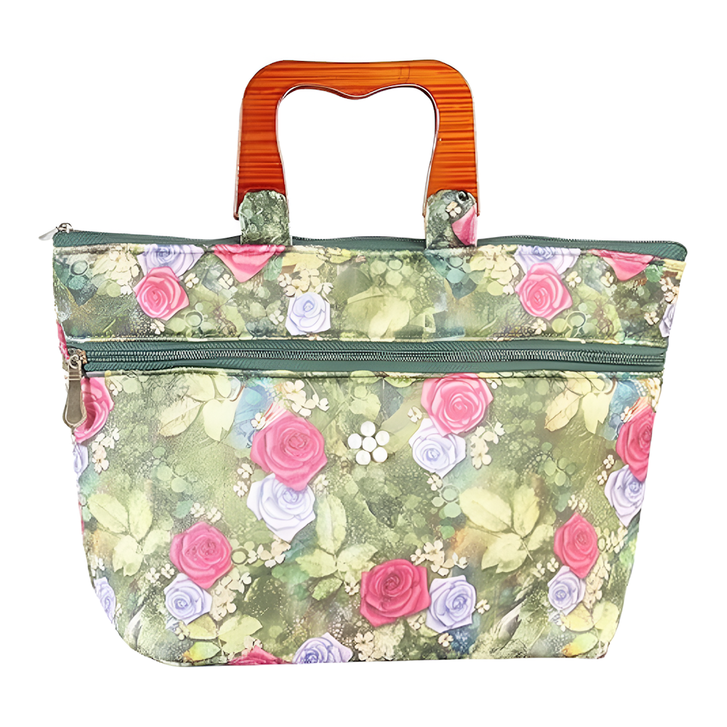 Women Trendy Flora Design Handbag With Handle  Size 35X10X30 CM  Color