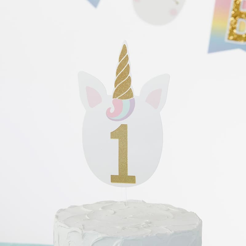 Gold Glitter Unicorn Happy Birthday Décor Kit