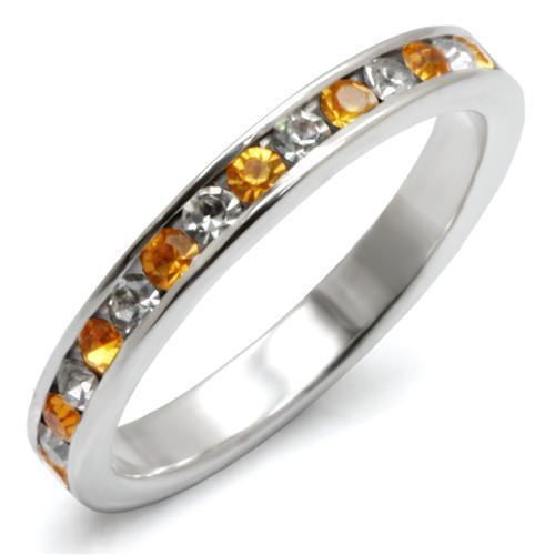 LOAS914 - High-Polished 925 Sterling Silver Ring with Top Grade Crystals