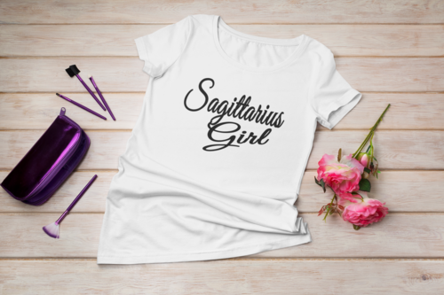 Sagittarius Girl Lettering T-shirt