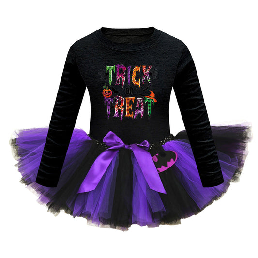 Arrival Girls’ Halloween Costume: Long Sleeves Cartoon Print Witches