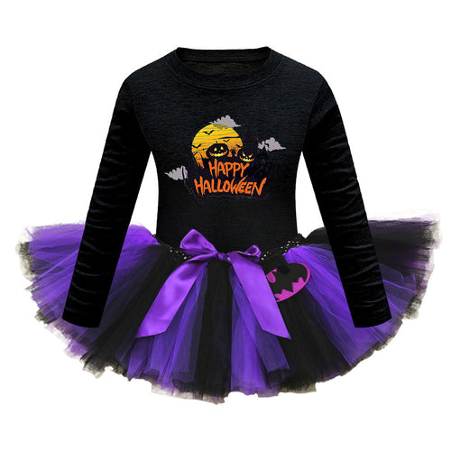 Arrival Girls’ Halloween Costume: Long Sleeves Cartoon Print Witches