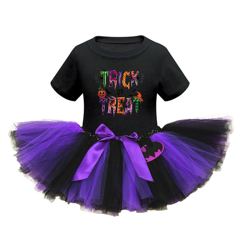 Arrival Girls’ Halloween Costume: Short Sleeves Cartoon Print Witches