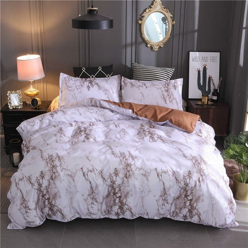 Marble Pattern Bedding Sets Polyester Bedding Cover Set 2/3pcs Twin