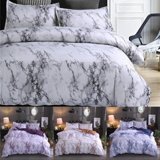 Marble Pattern Bedding Sets Polyester Bedding Cover Set 2/3pcs Twin