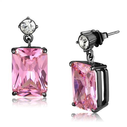 TK2892 - IP Light Black  (IP Gun) Stainless Steel Earrings with AAA